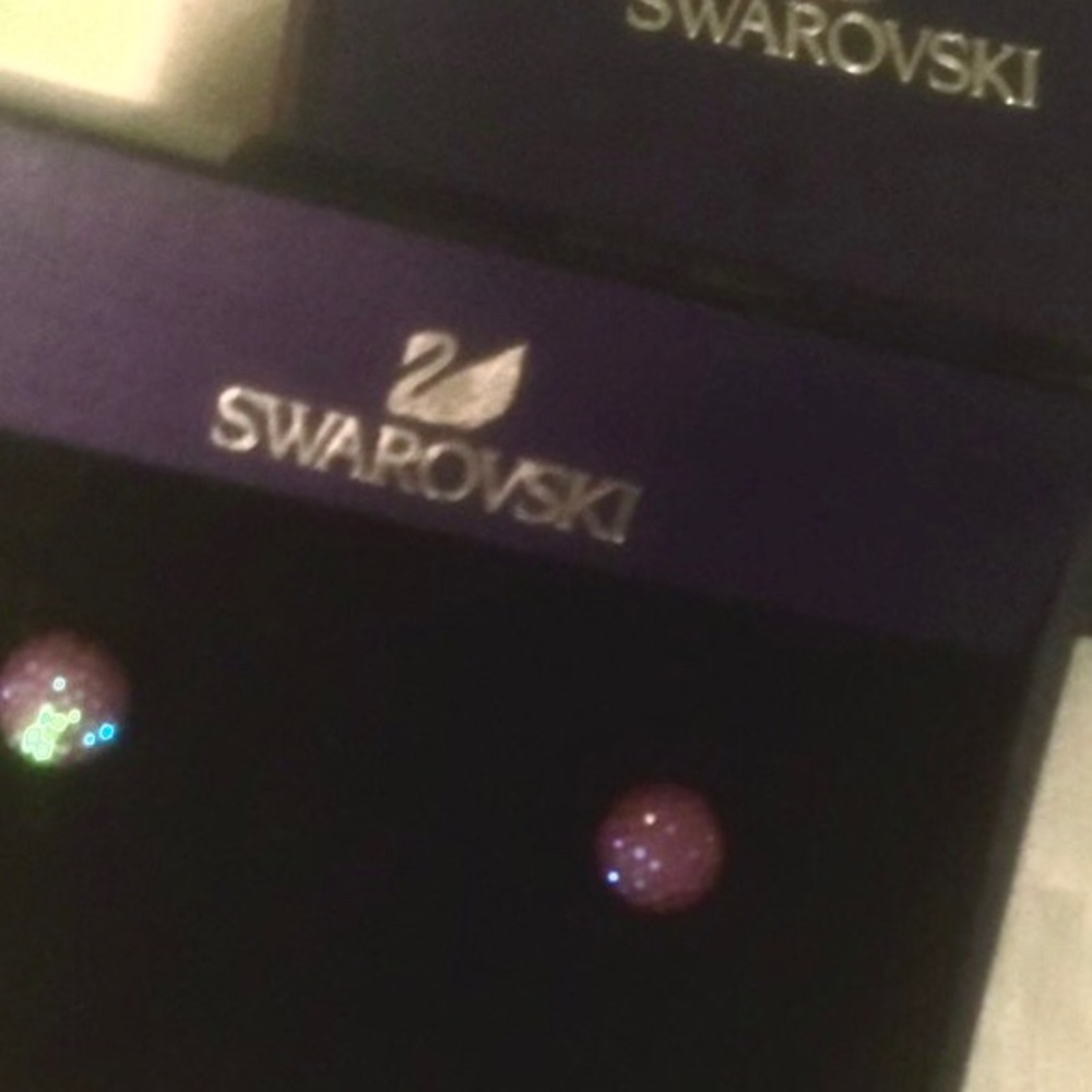 Swarovski Crystal Purple Ball Stud Earrings